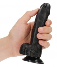 Dildo Balls Curved RealRock 12,5 x 3,6 cm Black - gb44841