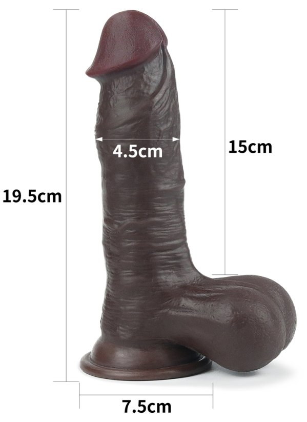 Dildo Sliding Skin 15 x 4,5 cm Brown - gb15890