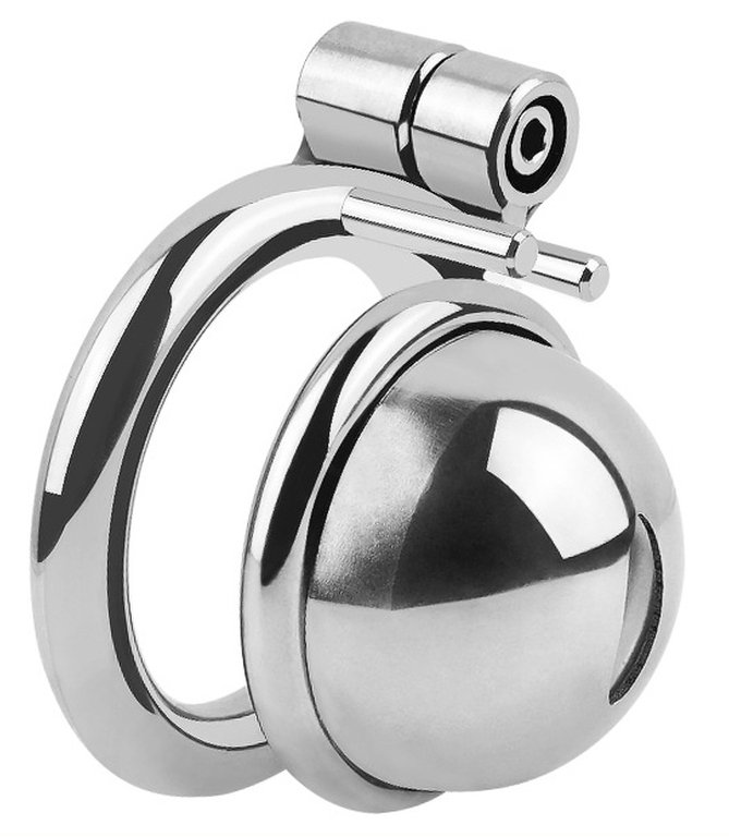 Kovový pás cudnosti Xtrem Lock 3,5 x 3,4 cm - M (kroužek 4,5 cm)