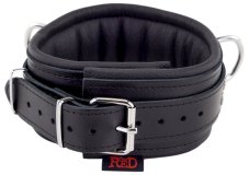 Kožený obojok "The Red" čierny (polstrovaný) Kožený obojok "The Red" čierny (polstrovaný)