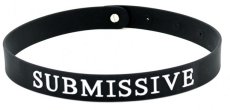 Silikónový obojok s nápisom SUBMISSIVE