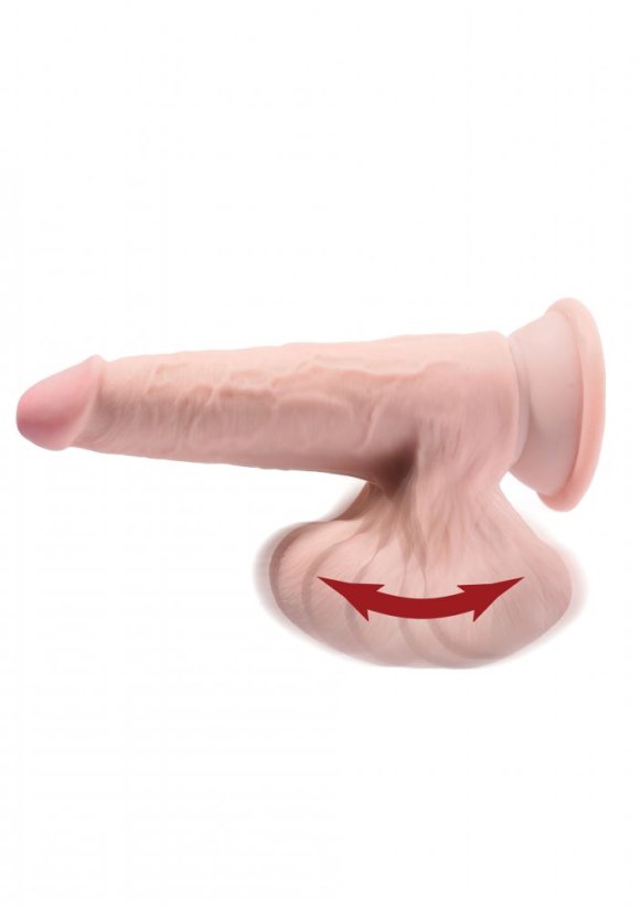 Realistic 3D Dildo Cock Swinging Balls 18 x 5 cm - gb30666