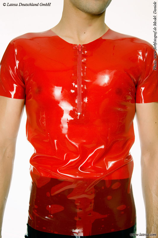 Latexové tričko s krátkým zipem