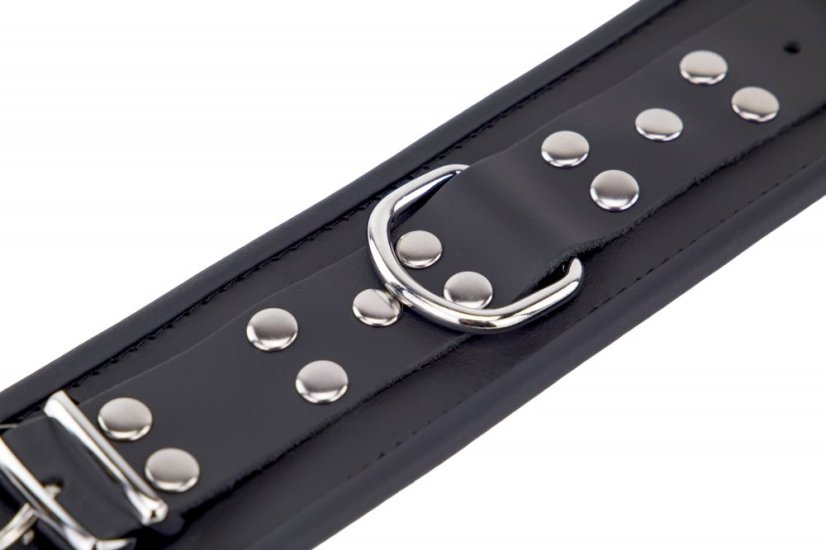 Kožená pouta na nohy "The Red" černá - gb14298