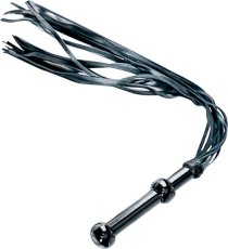 Kožené dôstky s drevenou rukoväťou - čierne