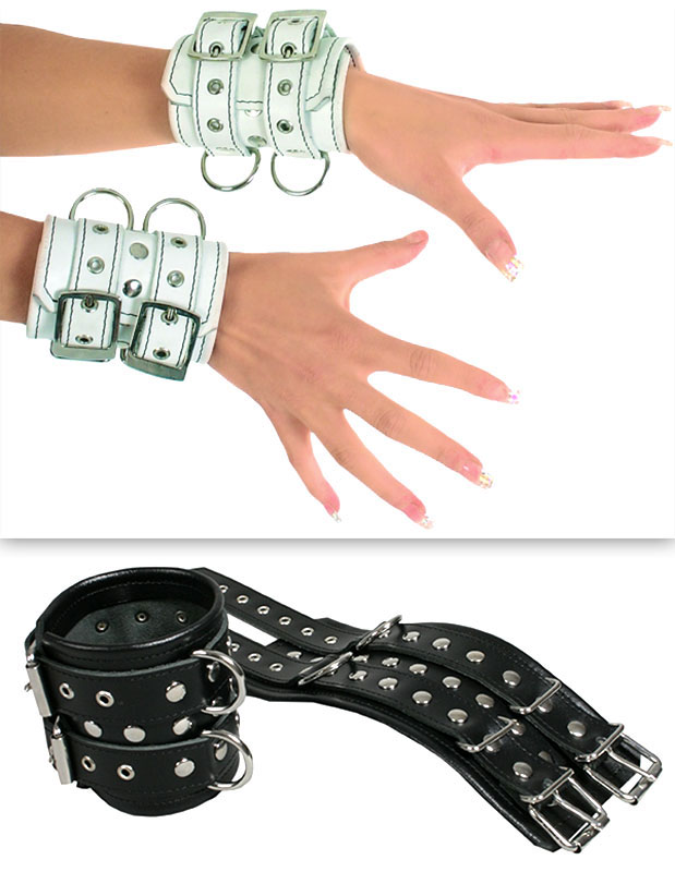 Extra Wide Leather Handcuffs