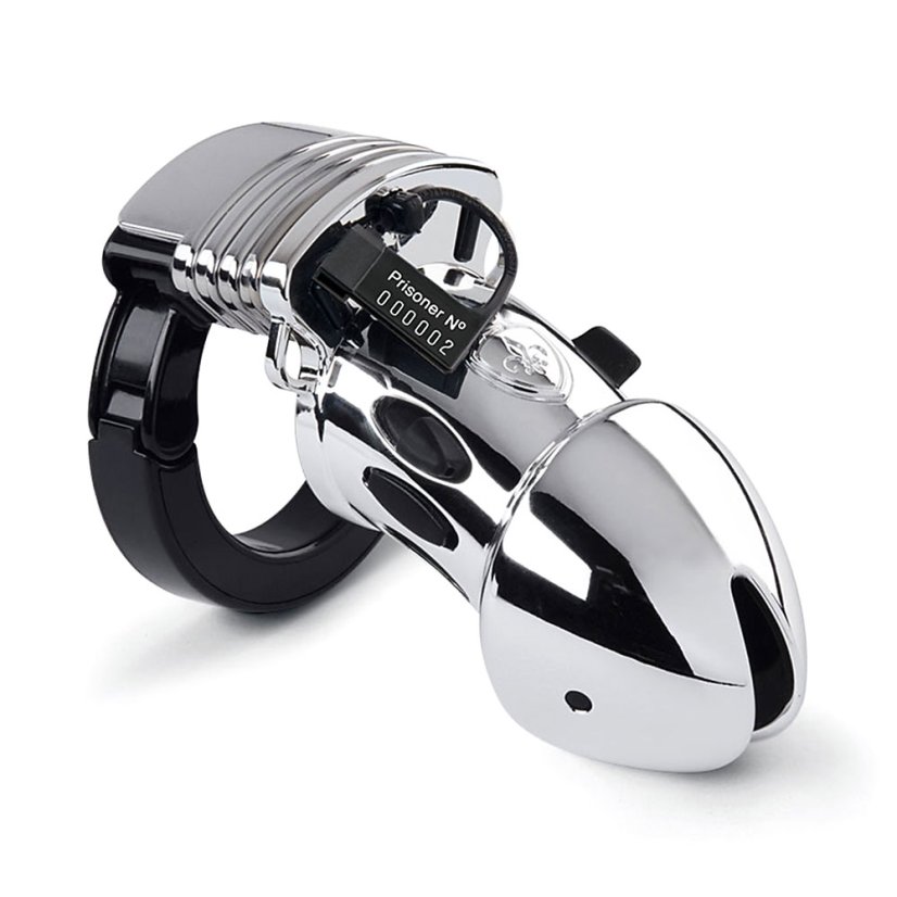 Pás cudnosti pre mužov - Pubic Enemy No 1 - Silver Edition - s plastovým zámkom