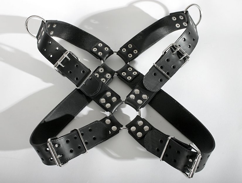 Pánsky kožený prsný postroj - detail