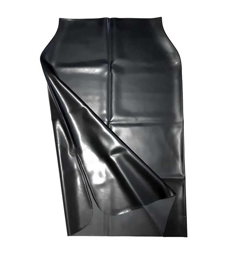 Latexová sukňa pod kolená - rázporok