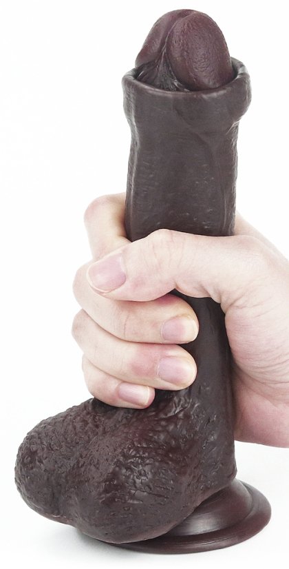 Sliding Skin Dildo 13 x 3,5 cm Brown - gb16376