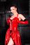 Latexové šaty - la3275 (XXXL, červené s černým lemováním)