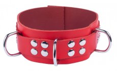 Kožený obojok "The Red" červený