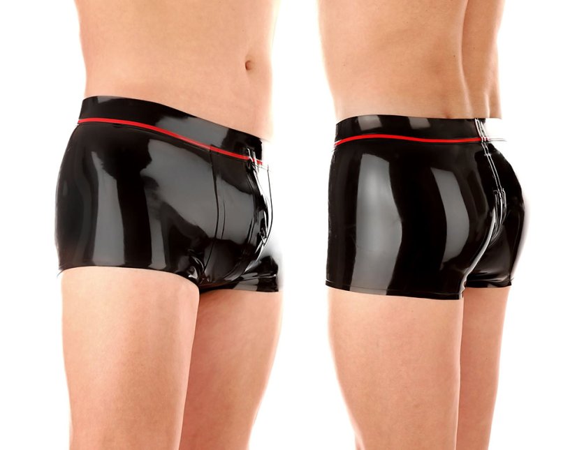 Pánske latexové boxerky s možnosťou zipsu