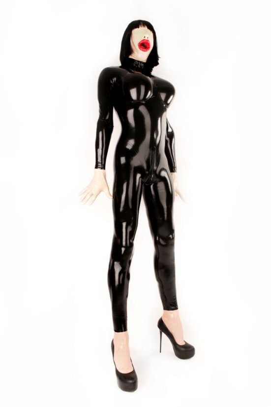 Latexový catsuit Mega Boobs - pánsky (pohľad spredu)