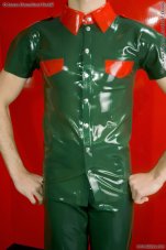 Latex uniform shirt with short sleeves - detail Latex uniform shirt with short sleeves - detail