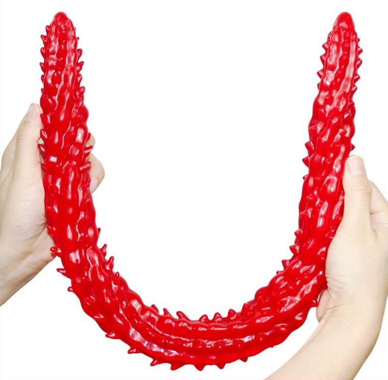 Long Dildo Barded 60 x 4 cm Red - gb41023