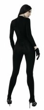 Elastic catsuit with feet and stand-up collar (back zipper) - back view
