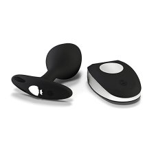 Silicone anal plug for electrosex + vibration controller