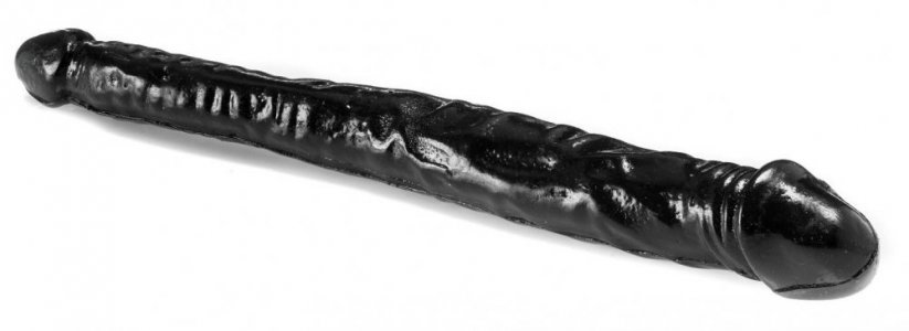 Černé oboustranné dildo 41 x 4,5 cm