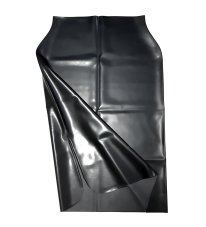 Latexová sukňa pod kolená - rázporok