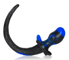 Anální kolík - psí ocásek OB černo-modrý S (8 x 4 cm) - gb13998