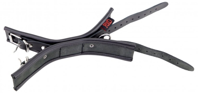 Kožená pouta na ruce "The Red" černá (PEVNĚ SPOJENÁ) - gb29412