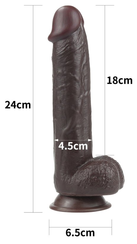 Sliding Skin Dildo 18 x 4,5 cm Brown - gb16500