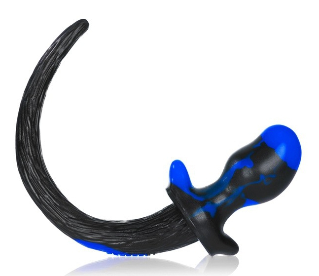 Análny kolík - psí chvost OB čierno-modrý S (8 x 4 cm) - gb13998