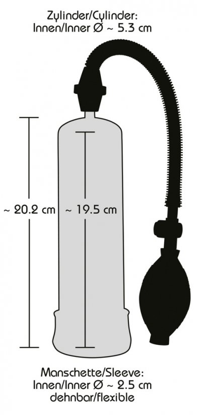 Vakuová pumpa v klasickém provedení - rozměry