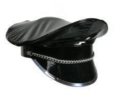 Lacquered police cap - brigadier cap