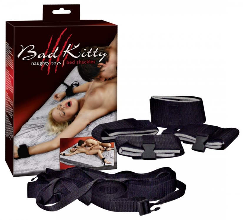 Bed restraint set with hand and foot cuffs