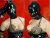 Anatomická latexová maska s krytkami na oči a ústa a upevňovacím D-krúžkom