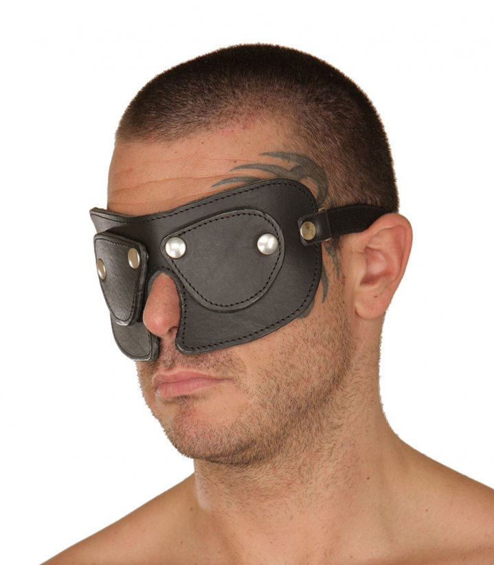 Kožená oční maska s odepínatelnými očnicemi