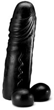 Čierne mega-dildo - Foreskin (56 x 17 cm)