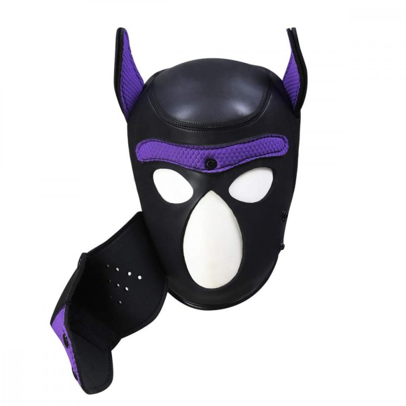 Neoprene dog hood black-purple