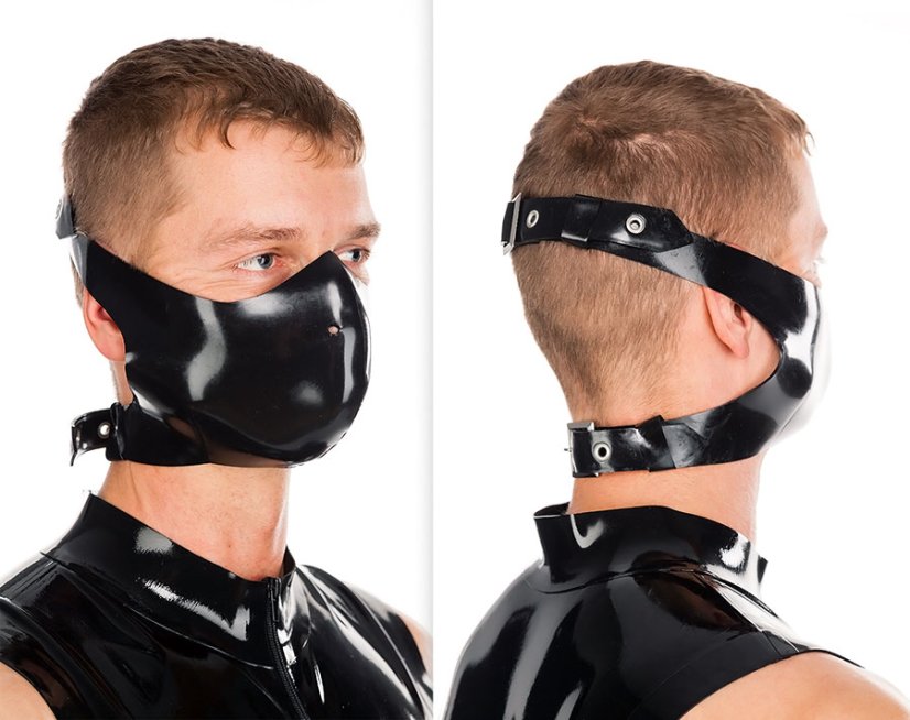 Latexová motorkárska maska