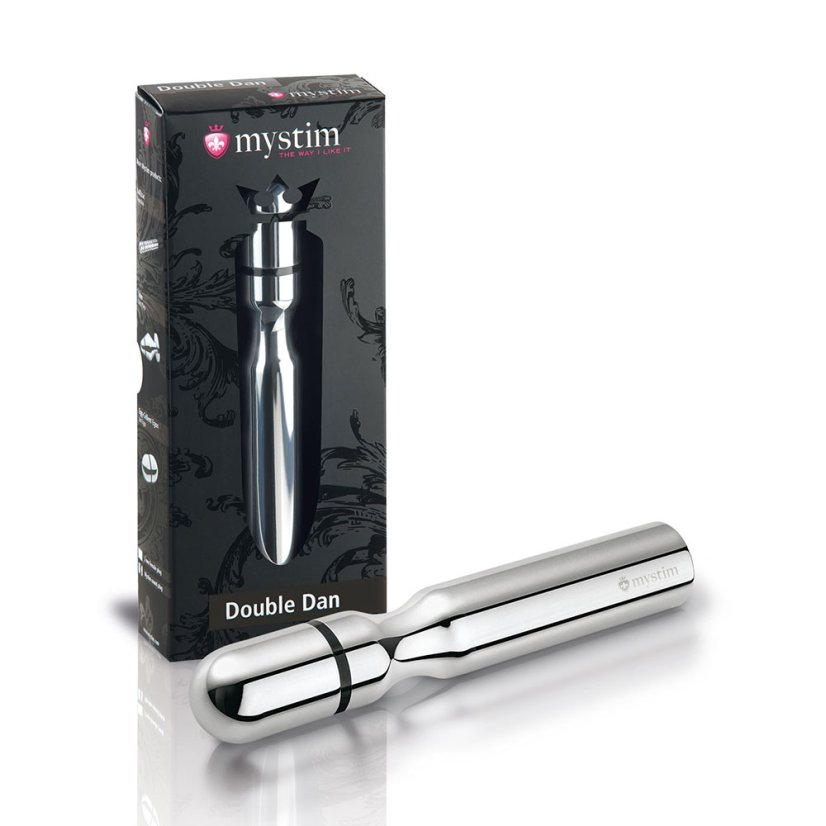 Kovové dildo pre elektrosex - Double Dan - balenie