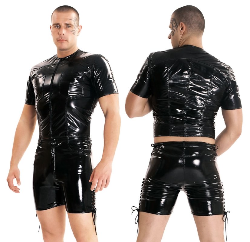 Pánská laková košile s krátkými rukávy