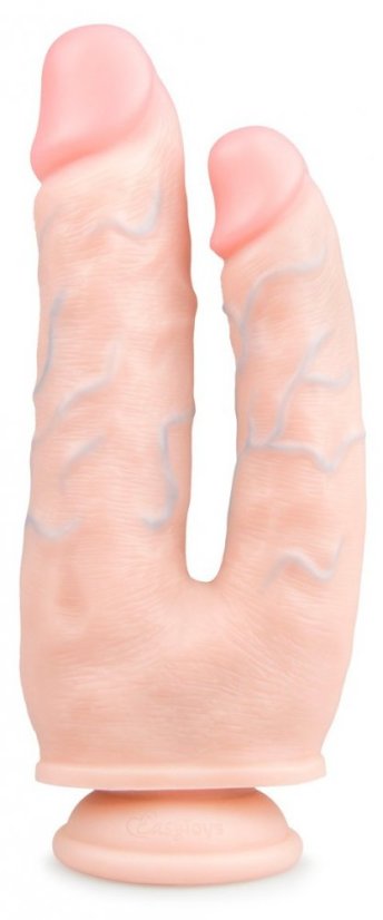 Dvojité dildo v telovej farbe - 24 cm
