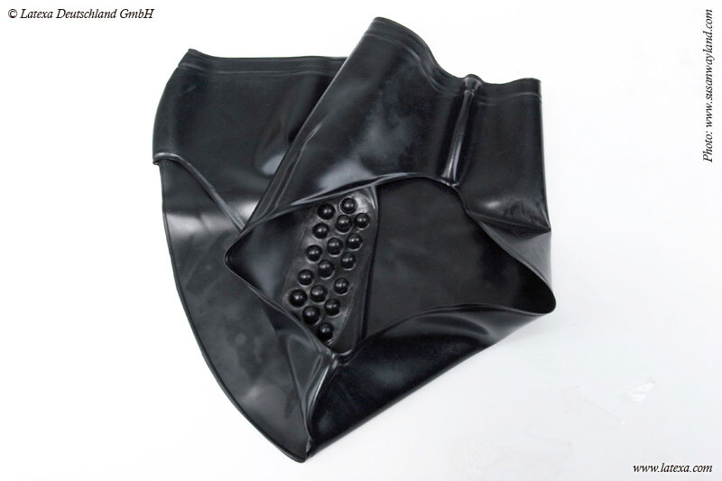 Latexové nohavičky s dráždivými výstupkami v rozkroku - detail