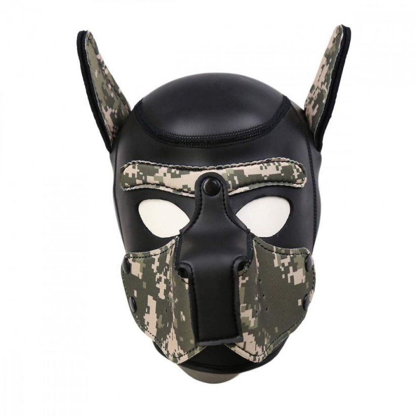 Neoprenová psí maska černá-maskáč