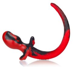 Anální kolík - psí ocásek OB černo-červený M (9,5 x 5 cm) - gb27673