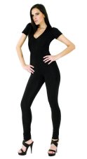 Elastic catsuit with short sleeves