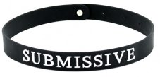 Silikónový obojok s nápisom SUBMISSIVE
