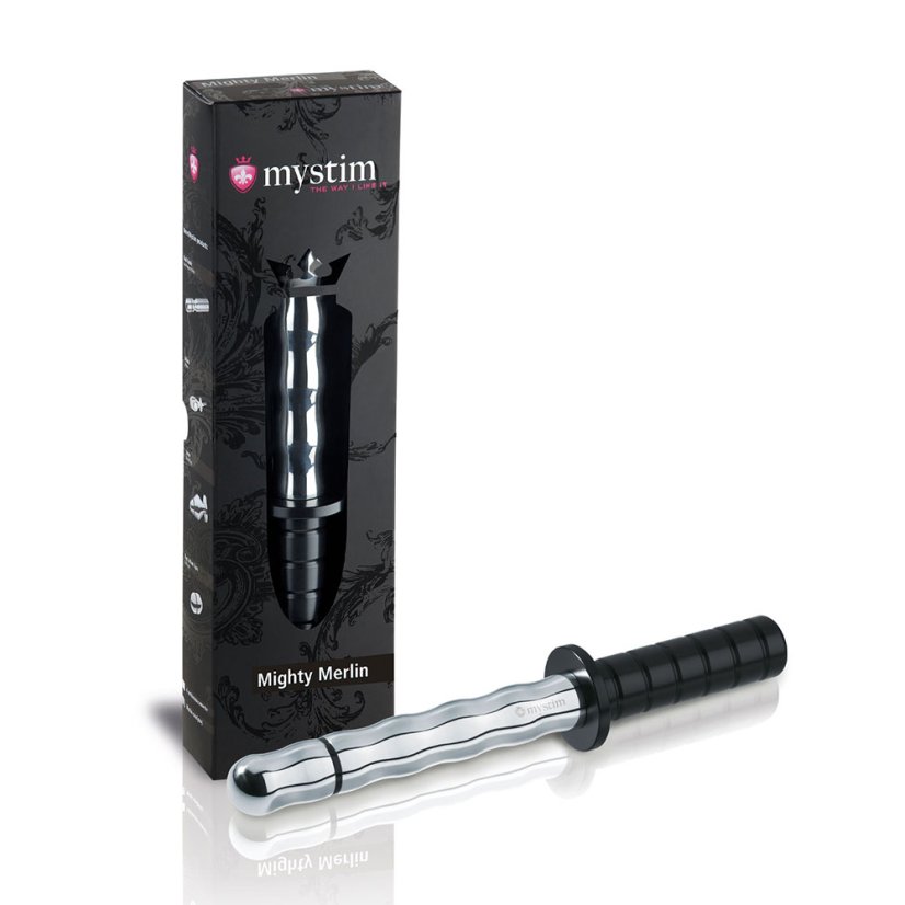 Kovové dildo pre elektrosex - Mighty Merlin - balenie