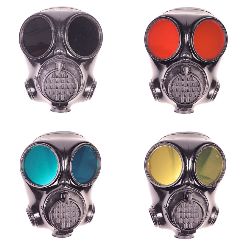 Plynová maska OM-90 celohlavová - barevné varianty zornic