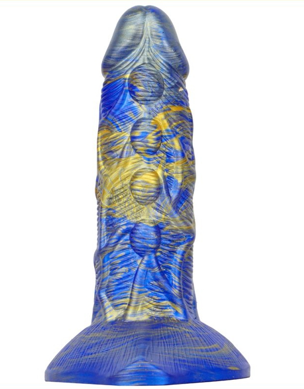 Dildo Fantasy Bulstrix 15 x 5,5 cm Blue-Gold - gb45128