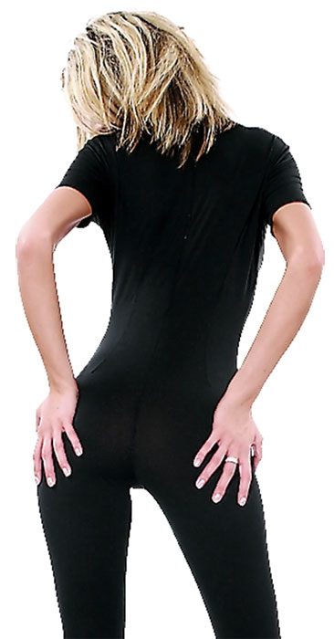 Elastický catsuit s krátkými rukávy - pohled zezadu
