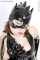 Latexová "Catwoman" maska s kočičími oušky a čírem