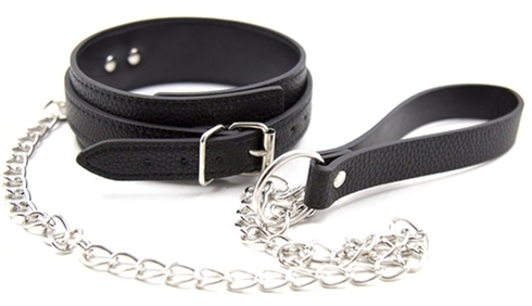 Obojok s vodítkom z umelej vzorovanej kože